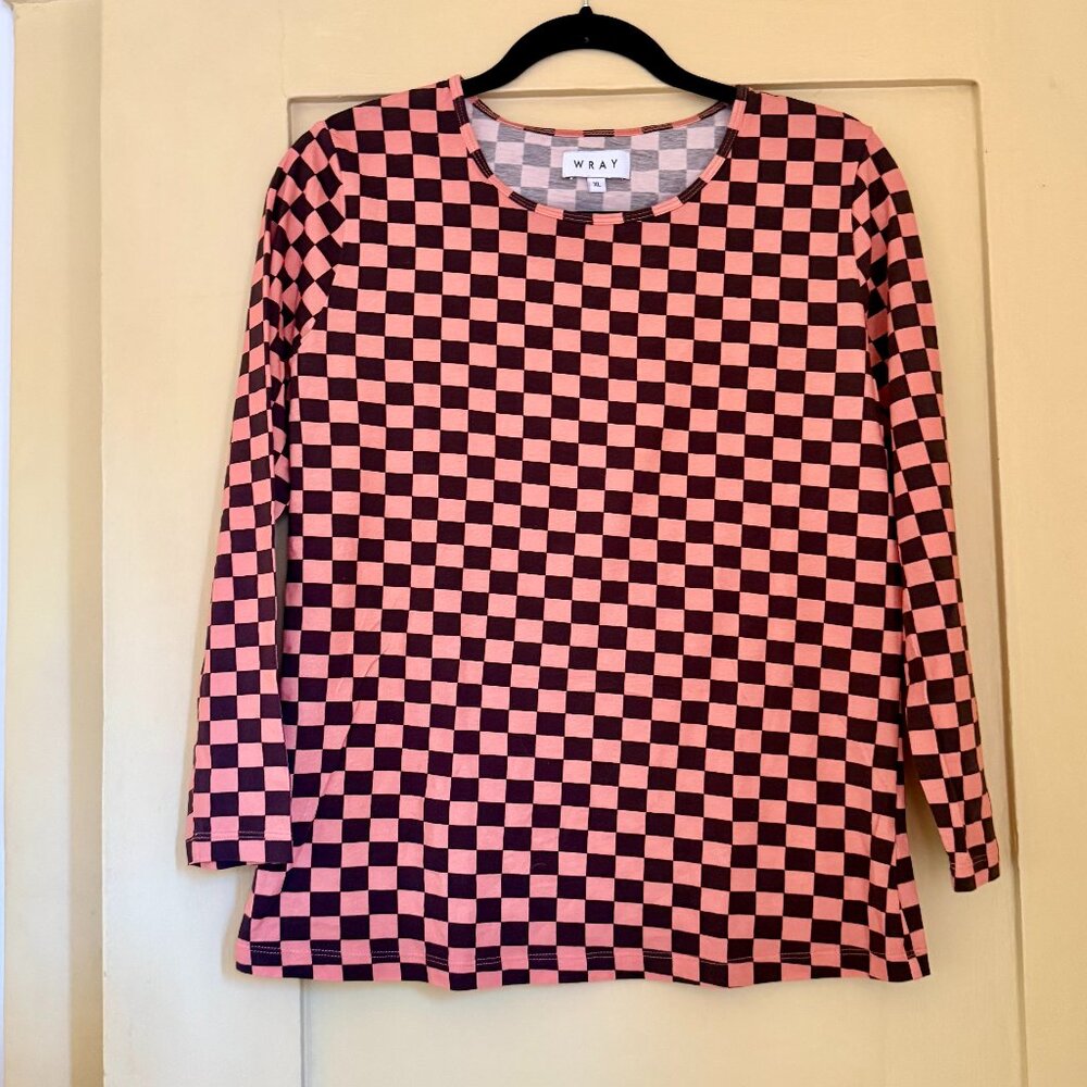 Wray Emi Tee in Berry Check
